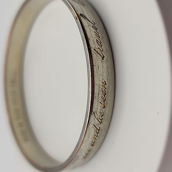 Kate Spade Approx 9 Inch Silver‎ Tone Bangle Bracelet "This Is The Year To..." - Picture 3 of 8